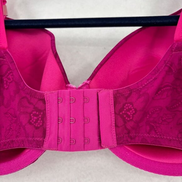 Cacique Lightly Lined T-Shirt Bra Size 44B Pink Floral Underwire NEW - Picture 8 of 8